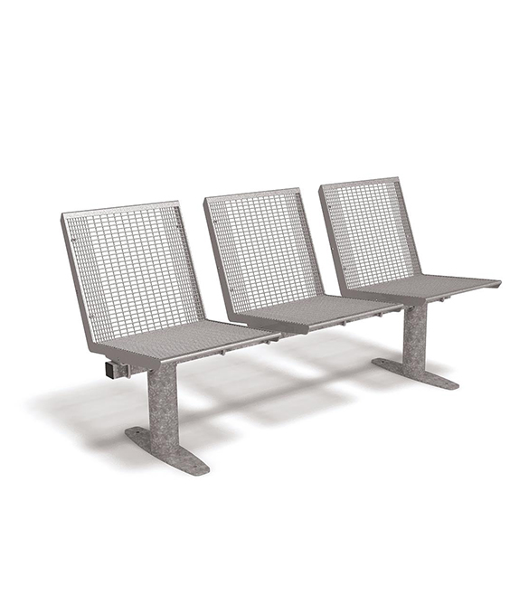 topsit, wood and metal bench, 3 seats